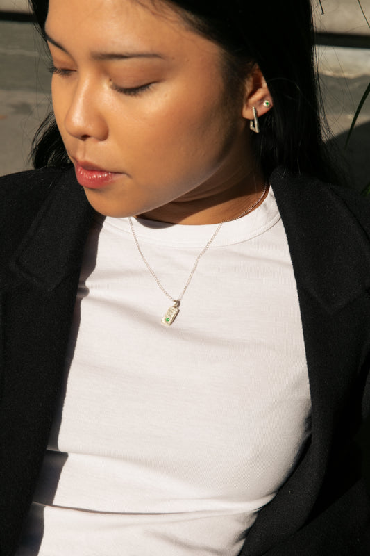 Dinner Plate Pendant // Silver