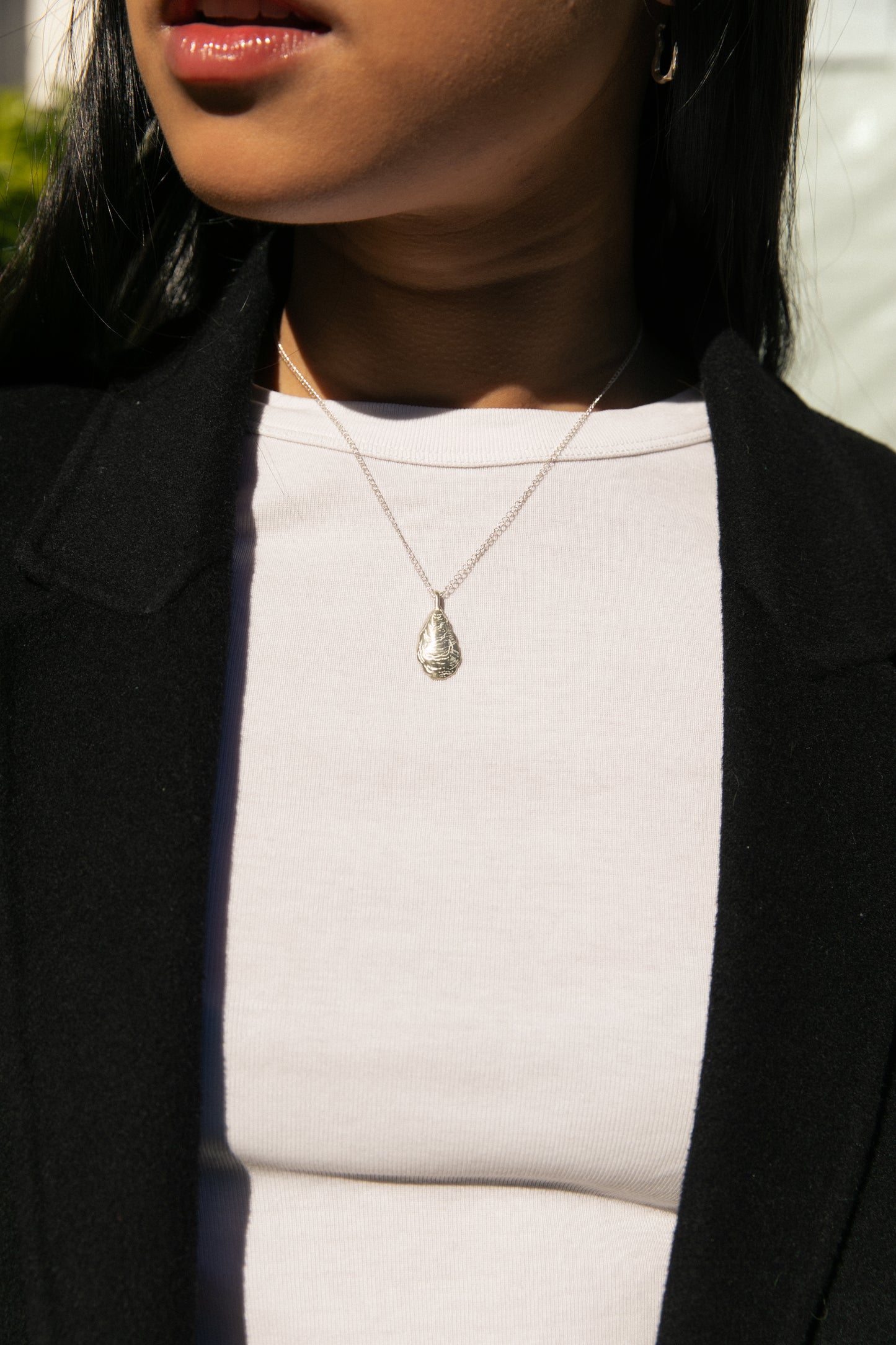 Oyster Pendant // Silver