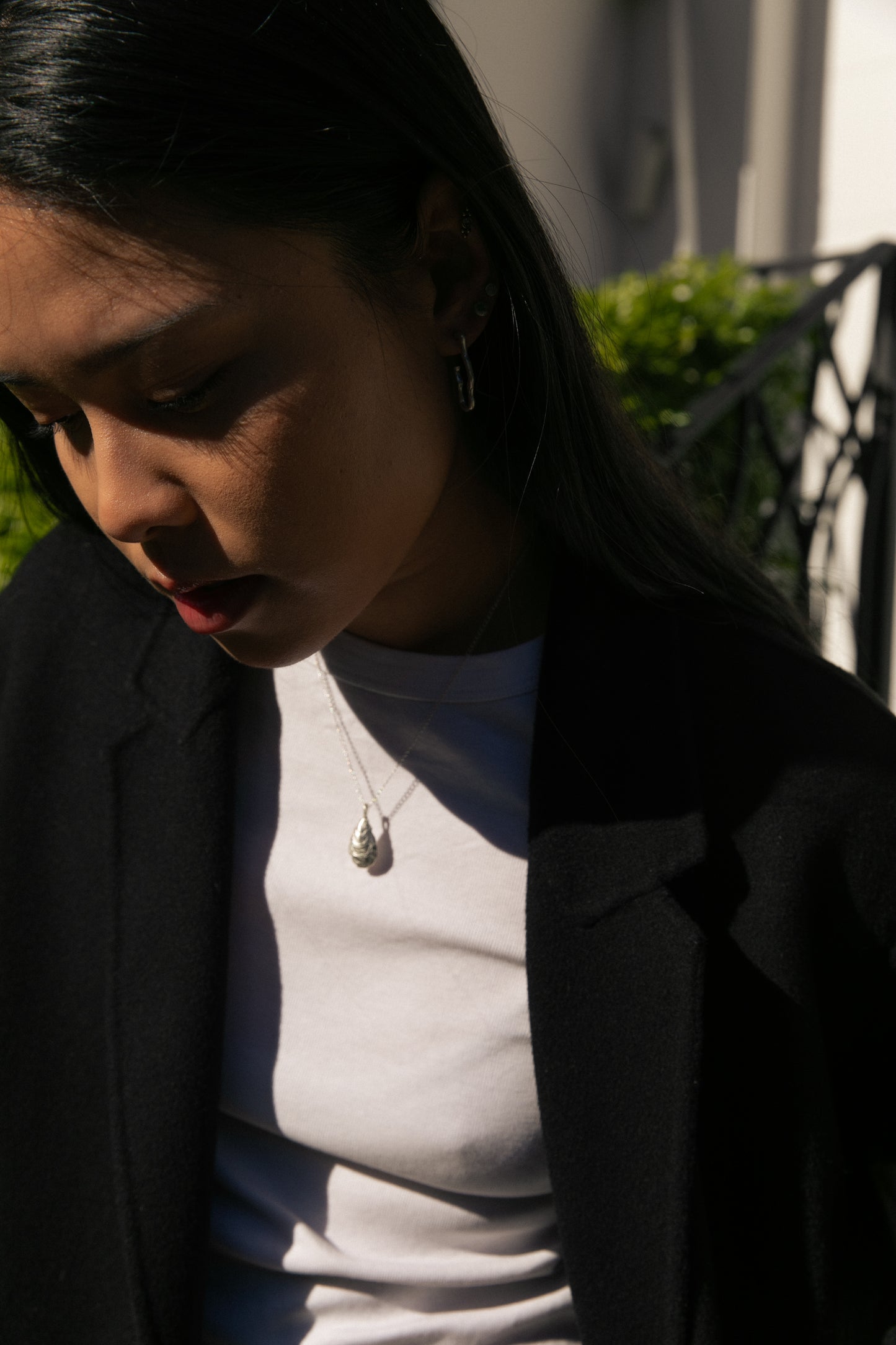 Oyster Pendant // Silver