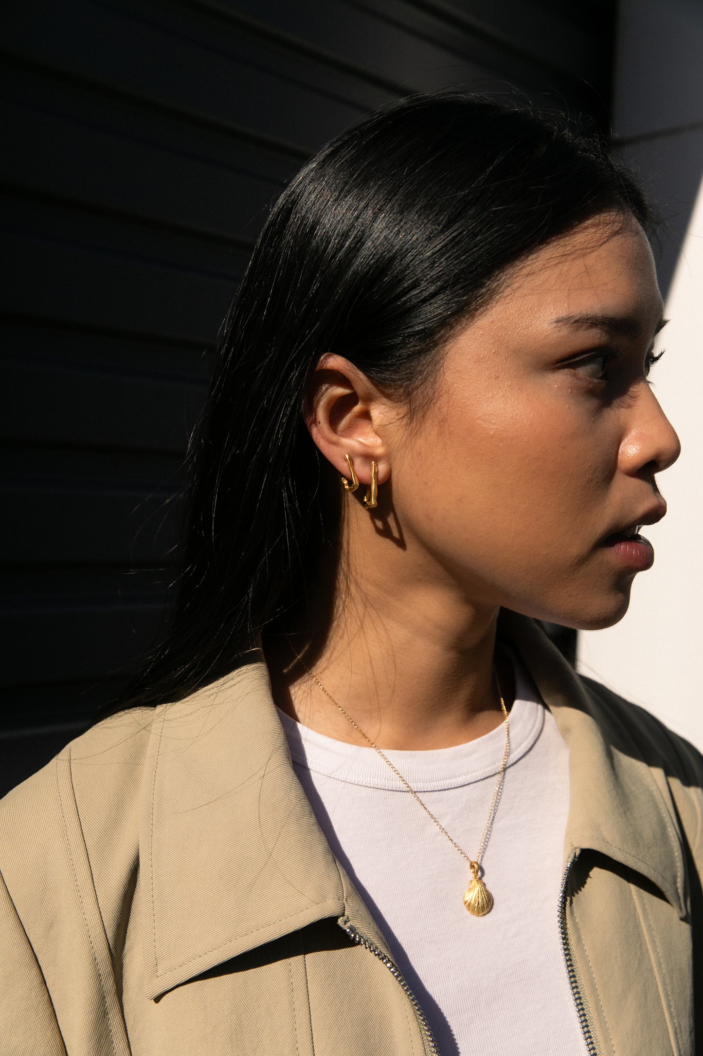 Scallop Pendant // Gold
