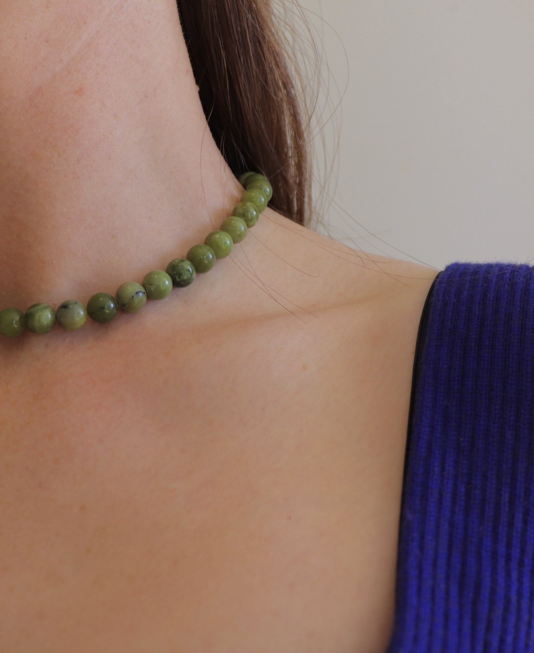 Collier Peta // Perles vert émeraude