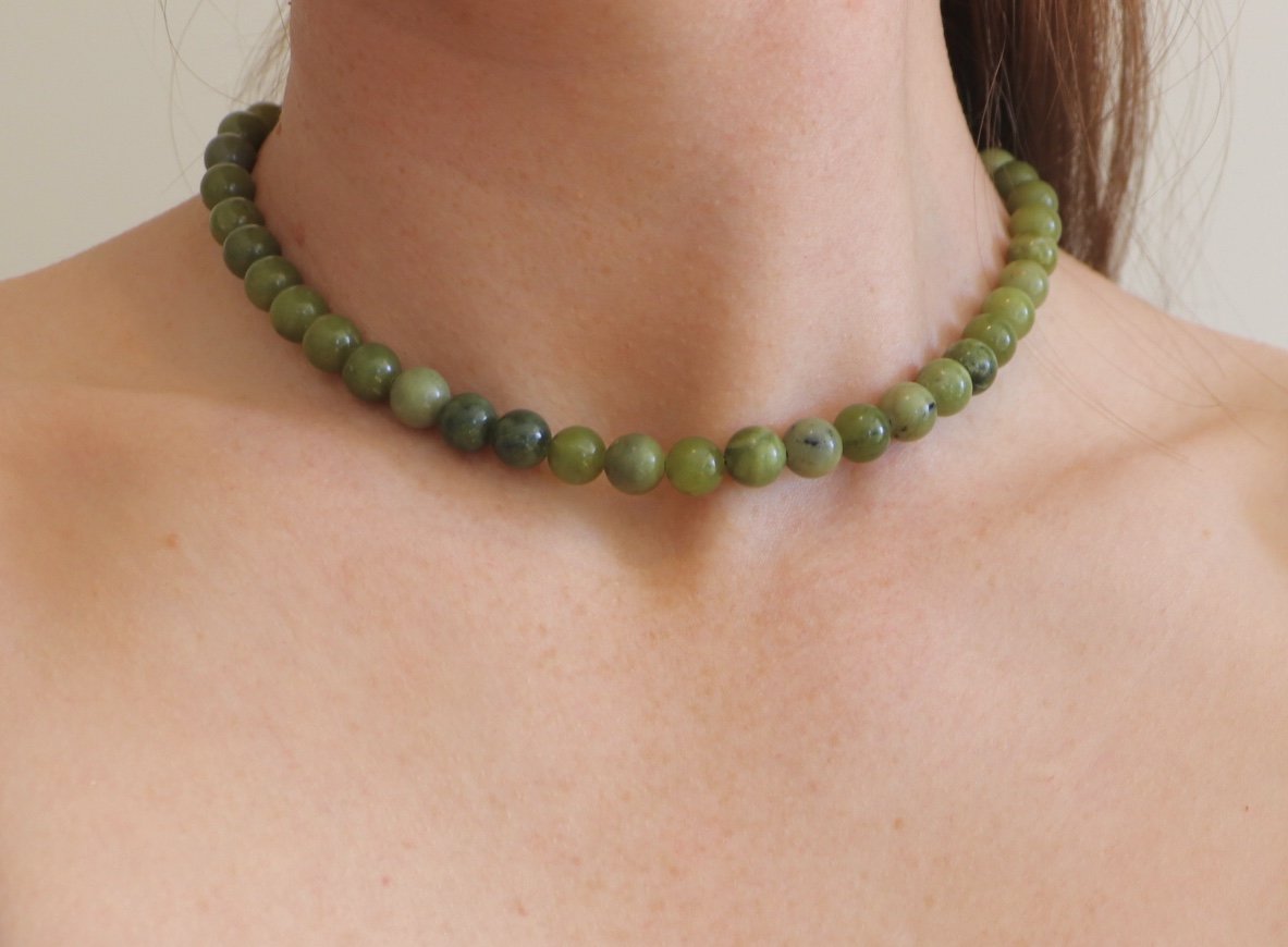 Collier Peta // Perles vert émeraude